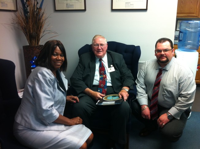 Elizabeth Charity, County Supervisor John Jenkins and James Doran (from l to r)