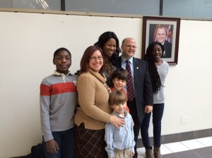 Martin Nohe, Board of County Supervisor, Coles District. He is with his wife, Chris and there children; Jack, Nicholson, Teddy and Rachel